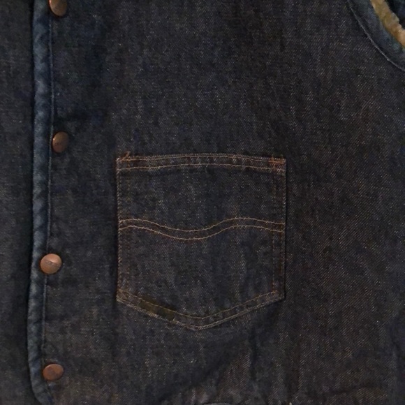 Vintage Demin Faux Fleece Lined Vest - Picture 2 of 8